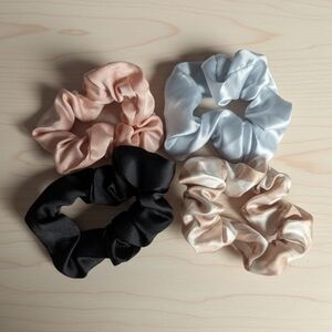 Set of Four Satin Scrunchies